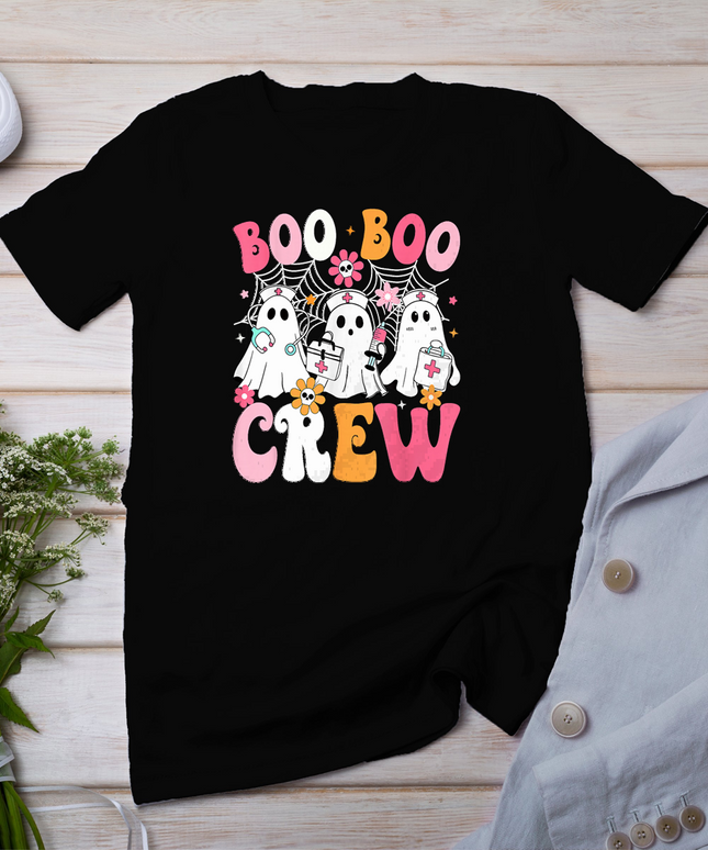 Boo Boo Crew Spooky Nurse Ghost Nursing Halloween Nurse T-Shirt
