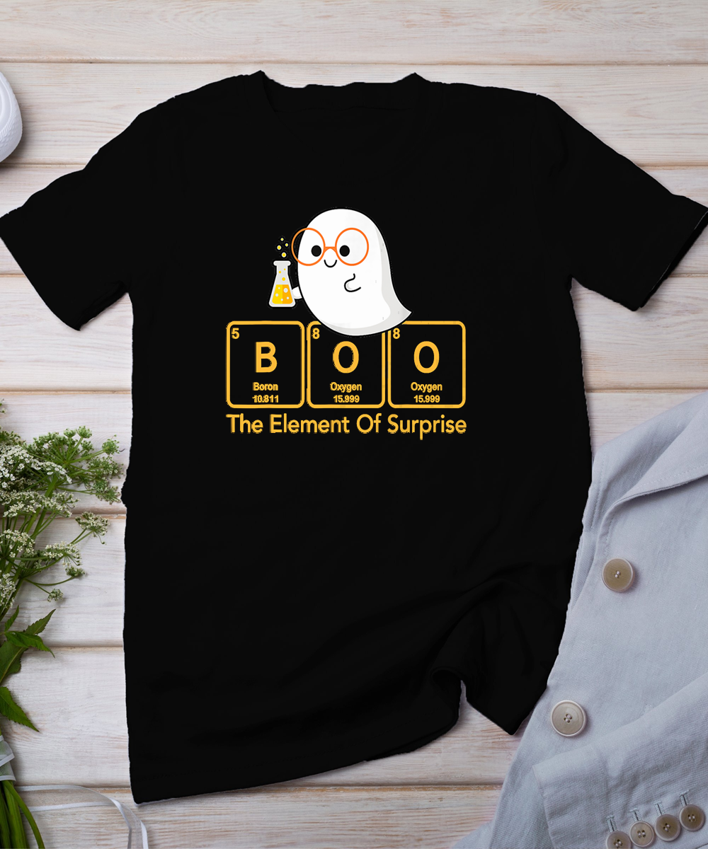 Chemistry Boo The Element Of Surprise Cute Chemist Halloween T-Shirt