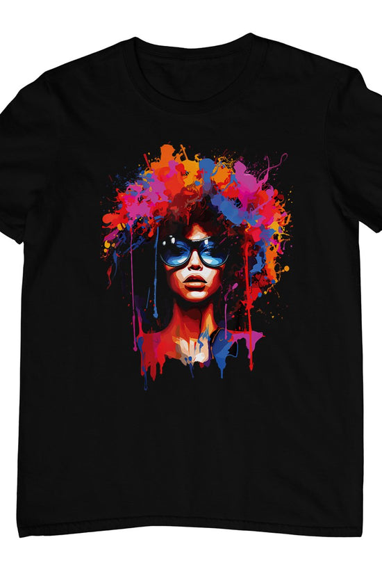 Womens Black Queen Dripping Afro Melanin Juneteenth T-Shirt