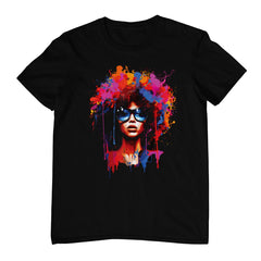 Womens Black Queen Dripping Afro Melanin Juneteenth T-Shirt