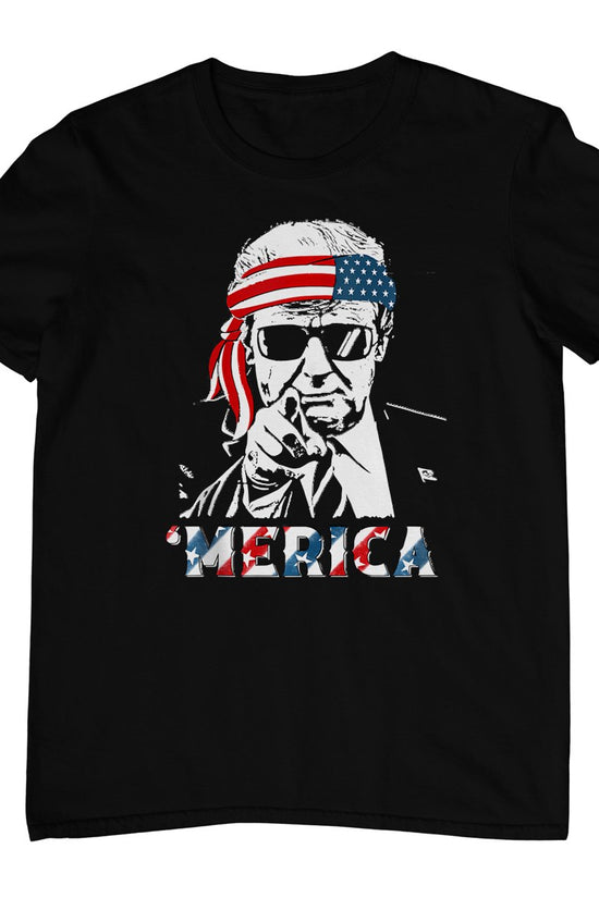 'Merica Trump Happy 4th Of July Trump American Flag T-Shirt