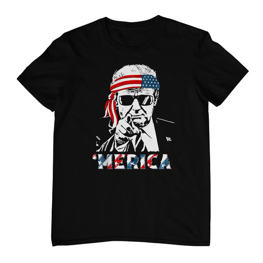 'Merica Trump Happy 4th Of July Trump American Flag T-Shirt