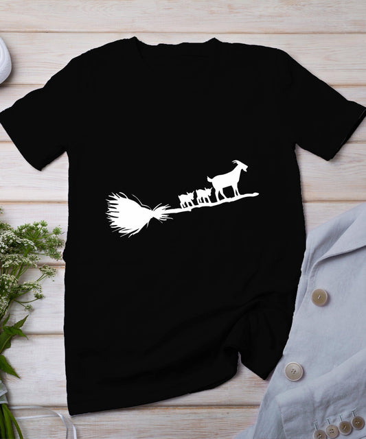 Flying Halloween Goats With Baby Goat T-Shirt