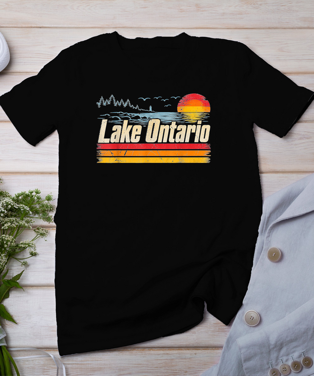 Retro Sunset Great Lakes Lake Ontario T-Shirt
