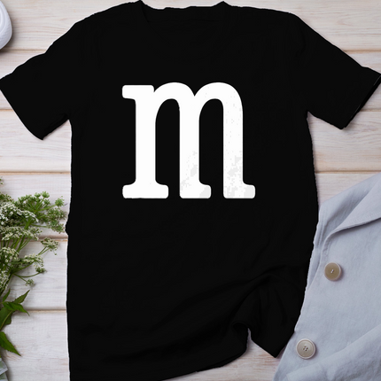 Letter M Funny Group Halloween Team Easy Lazy Costume T-Shirt