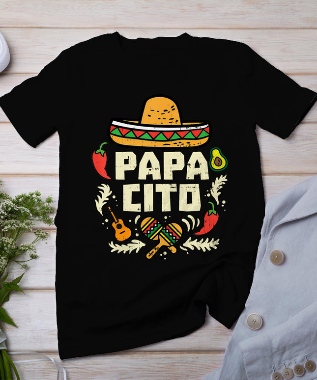 Papacito Family Cinco De Mayo Matchin Couple Mexican Dad Men T-Shirt