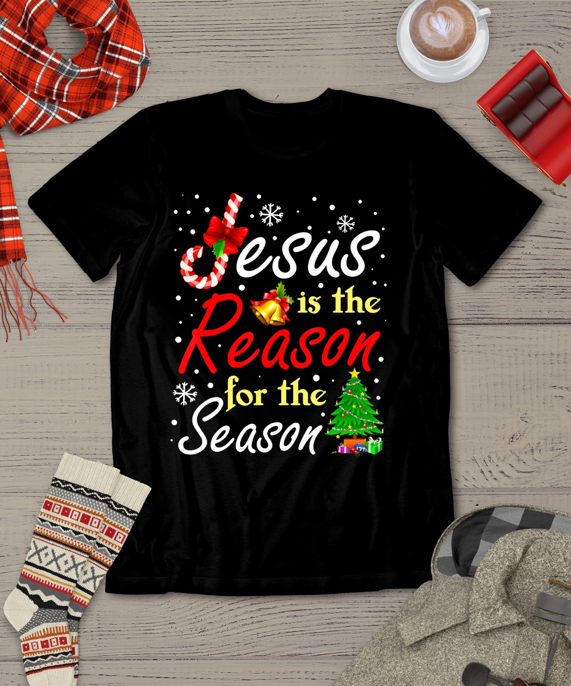 Christian Jesus The Reason Christmas Stocking Stuffer Gifts T-Shirt