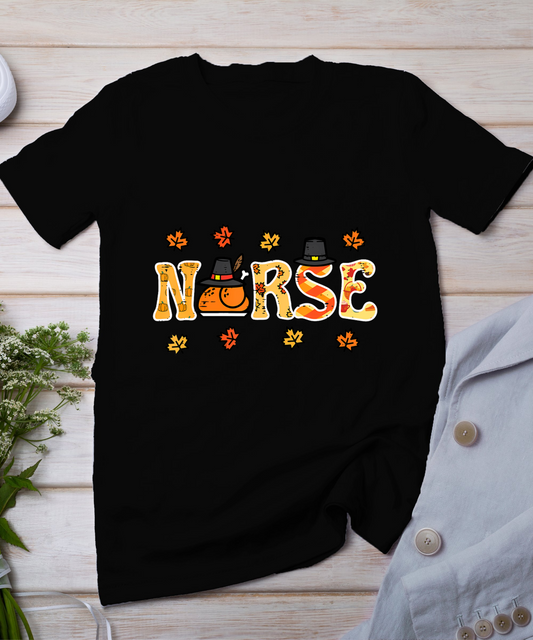 Thanksgiving Nurse Turkey Day Retro Fall Scrub Top Rn Women T-Shirt