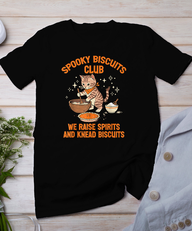 Halloween Cat Spooky Biscuits Club Costume Women Girls Kids T-Shirt