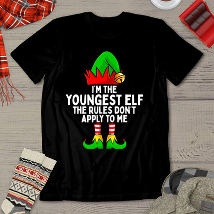 I'm The Youngest Elf Matching Family Christmas T-Shirt