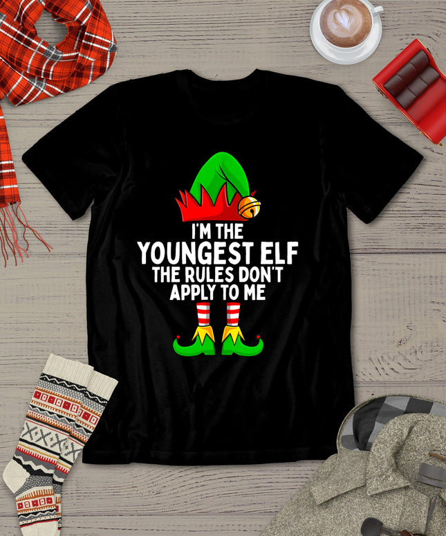 I'm The Youngest Elf Matching Family Christmas T-Shirt