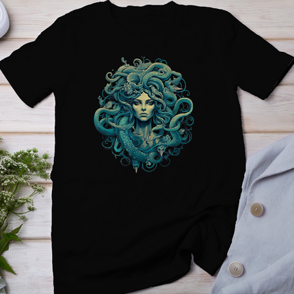 Medusa Greek Mythology Ancient Dark Retro Design Halloween T-Shirt
