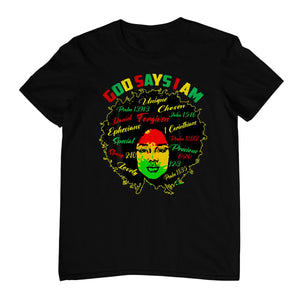Black Girl God Says I Am Black Melanin History Month Pride T-Shirt