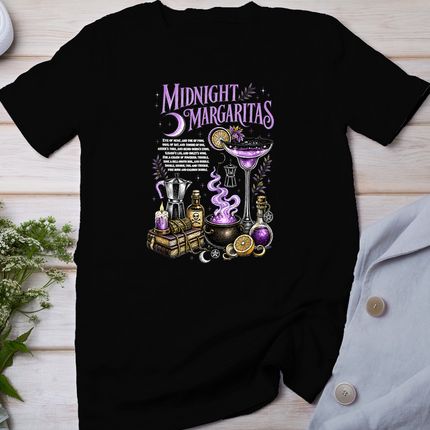 Midnight Margaritas Witch Drinking Cocktail Funny Halloween T-Shirt