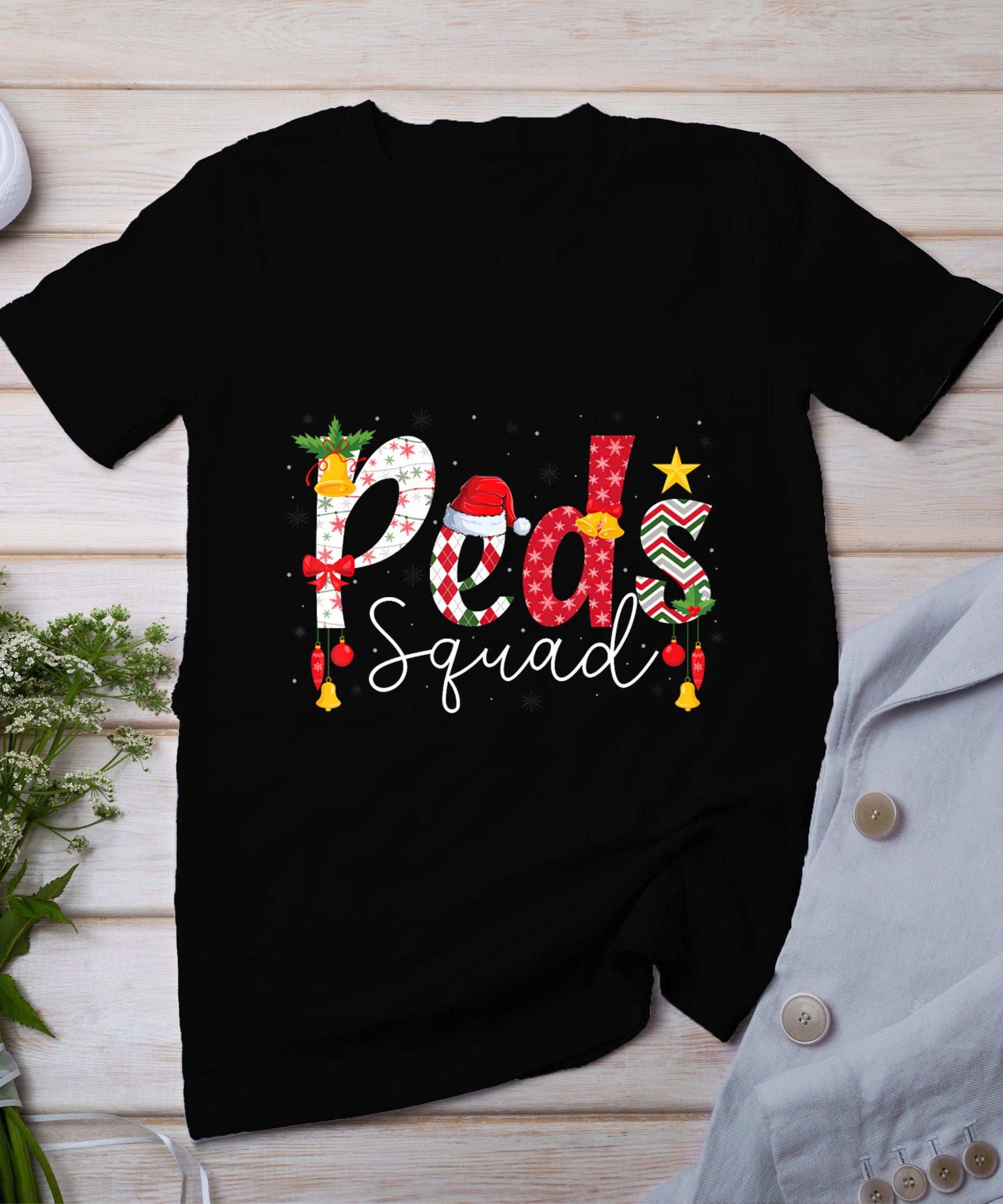 Peds Squad Pediatric Nursing Funny Pediatric Nurse Christmas T-Shirt