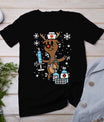 Christmas Nurse Reindeer Funny Xmas Nursing Scrub Top Women T-Shirt