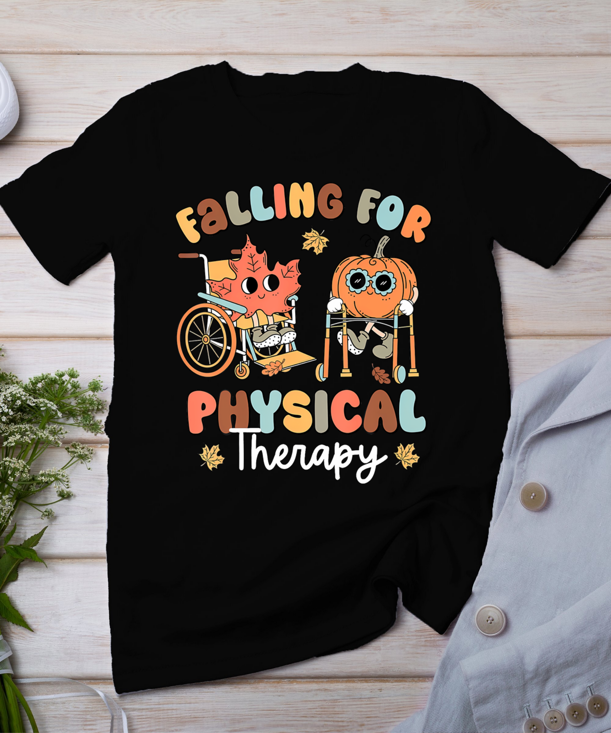 Falling For Physical Therapy Pt Pumpkin Fall Thanksgiving T-Shirt