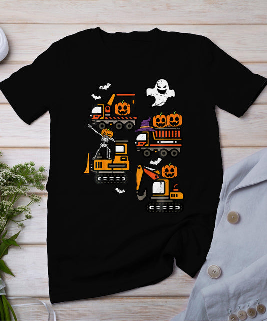 Spooky Construction Trucks Halloween Costume Toddler Boys T-Shirt