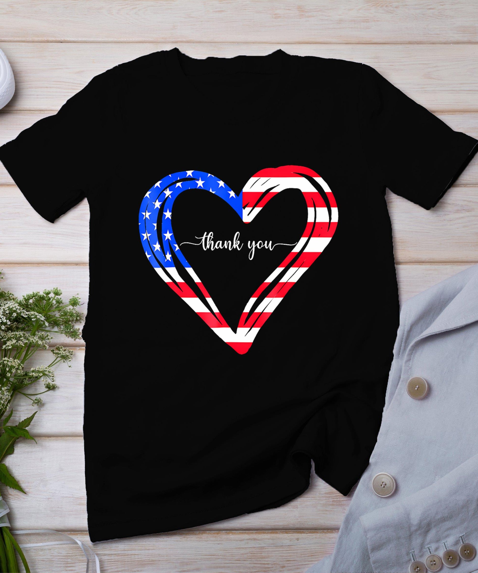 Thank You For Your Services Patriotic - Heart Veterans Day T-Shirt