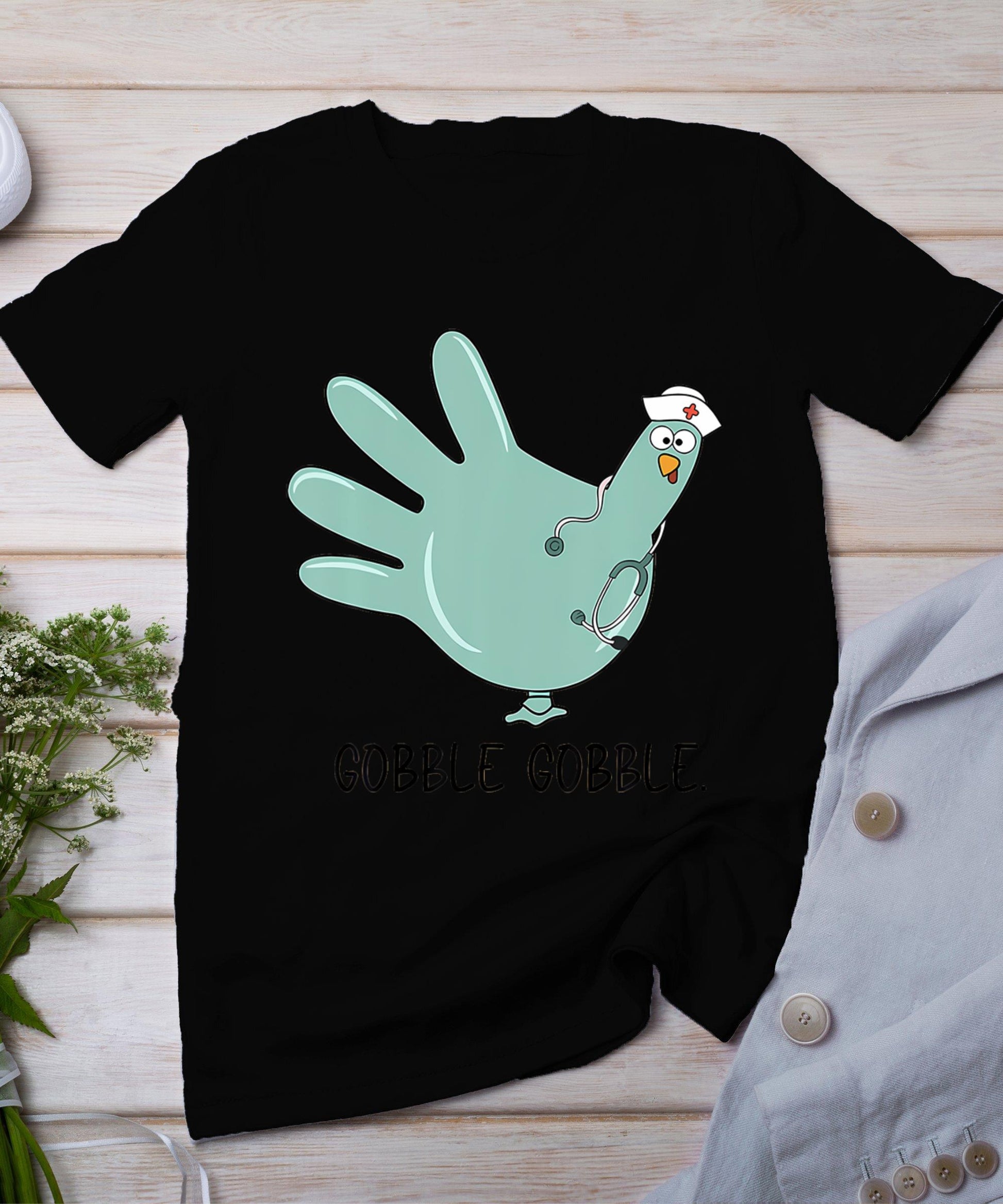 Turkey Glove Thanksgiving Gobble Nurse Thanksgiving Fall T-Shirt