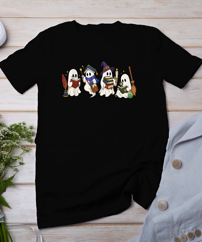 Halloween Ghosts Boo Reading Book Book Lover Bookworm Women T-Shirt