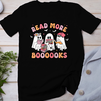 Cute Ghost Book Read More Books Funny Teachers Halloween T-Shirt
