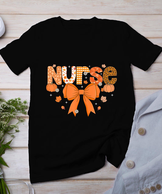 Fall Nurse Shirt Women Pumpkin Season Autumn Thanksgiving T-Shirt