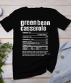 Thanksgiving Christmas Green Bean Casserole Nutritional Fact T-Shirt