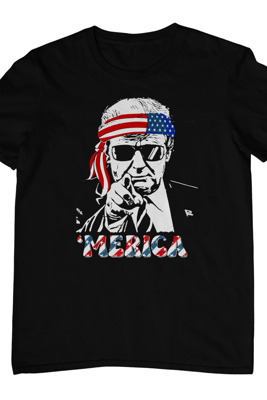 'Merica Trump Happy 4th Of July Trump American Flag T-Shirt
