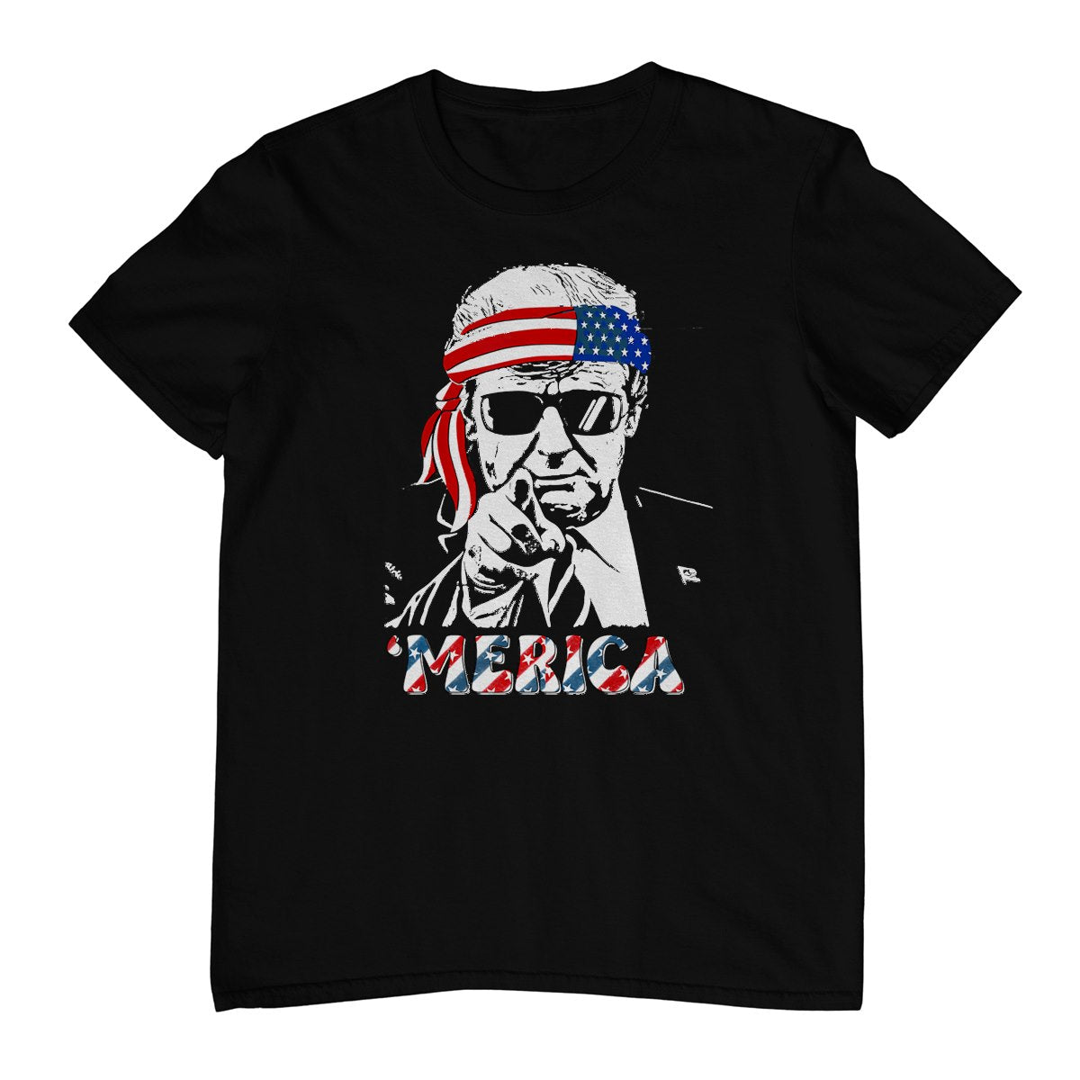 'Merica Trump Happy 4th Of July Trump American Flag T-Shirt