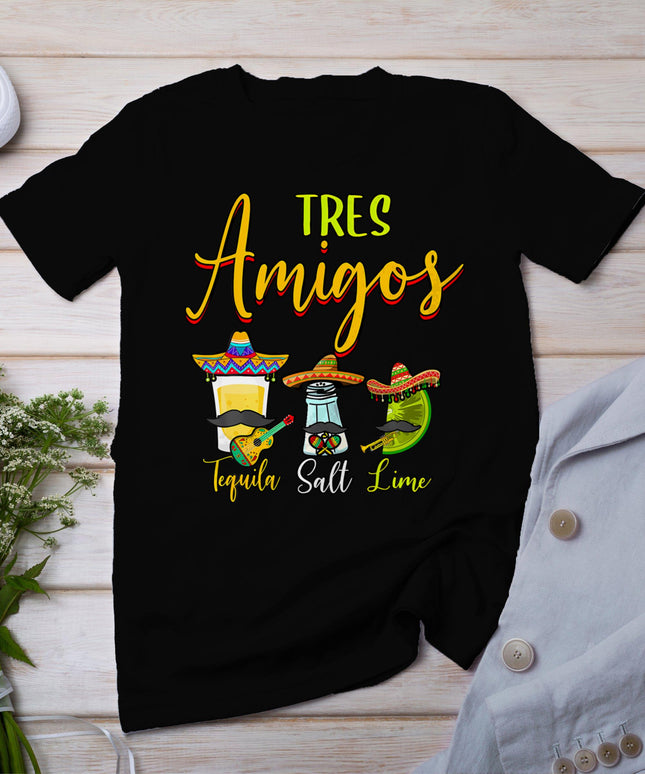 Tres Amigos Tequila Salt Lime Cinco De Mayo T-Shirt