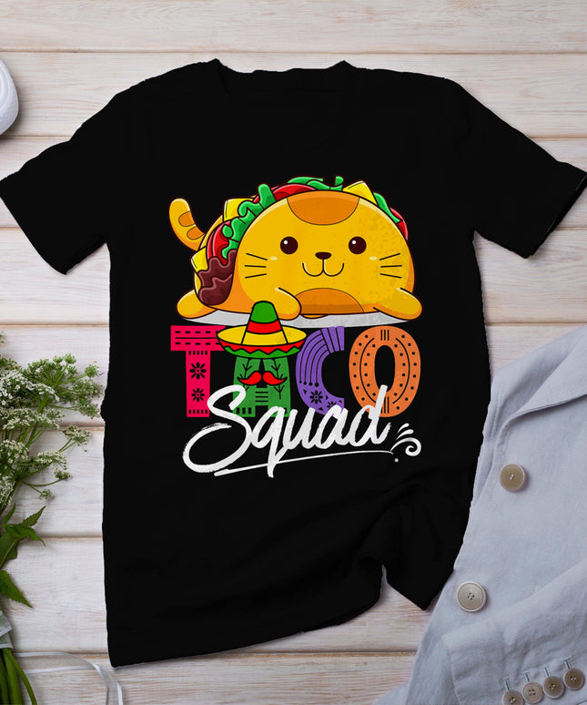 Cat Taco Squad Cinco De Mayo Cute Funny Mexican Food Lover T-Shirt