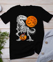 Halloween Dinosaur Skeleton T Rex Scary Pumpkin Moon T-Shirt