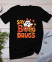 Say Boo Drug-Free Ghost Halloween Red Ribbon Week Awareness T-Shirt