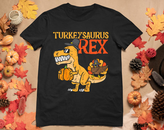 Turkeysaurus Rex Dab Turkey Dino Toddler Boys Thanksgiving T-Shirt