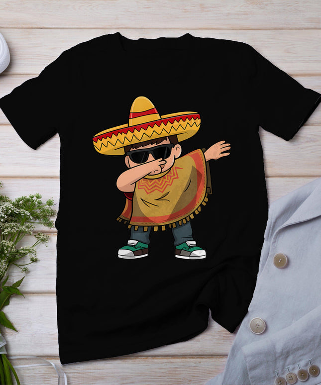 Dabbing Mexican Poncho Cinco De Mayo Dabbing T-Shirt