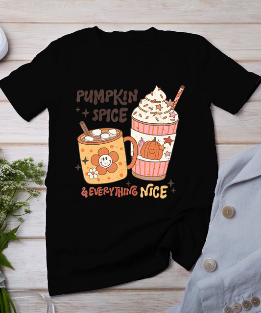 Fall Coffee Pumpkin Spice Latte Iced Warm Cozy Autumn Orange T-Shirt