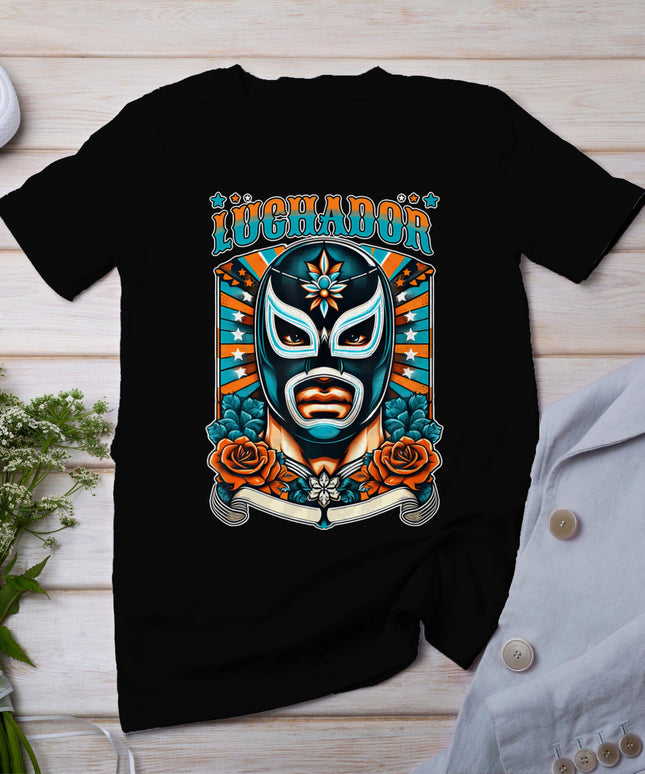 Cinco De Mayo Retro Luchador Mexican Mask Wrestling T-Shirt