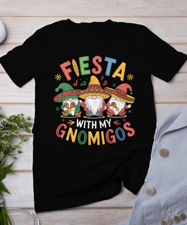 Fiesta With My Gnomigos Funny Cinco De Mayo Design T-Shirt