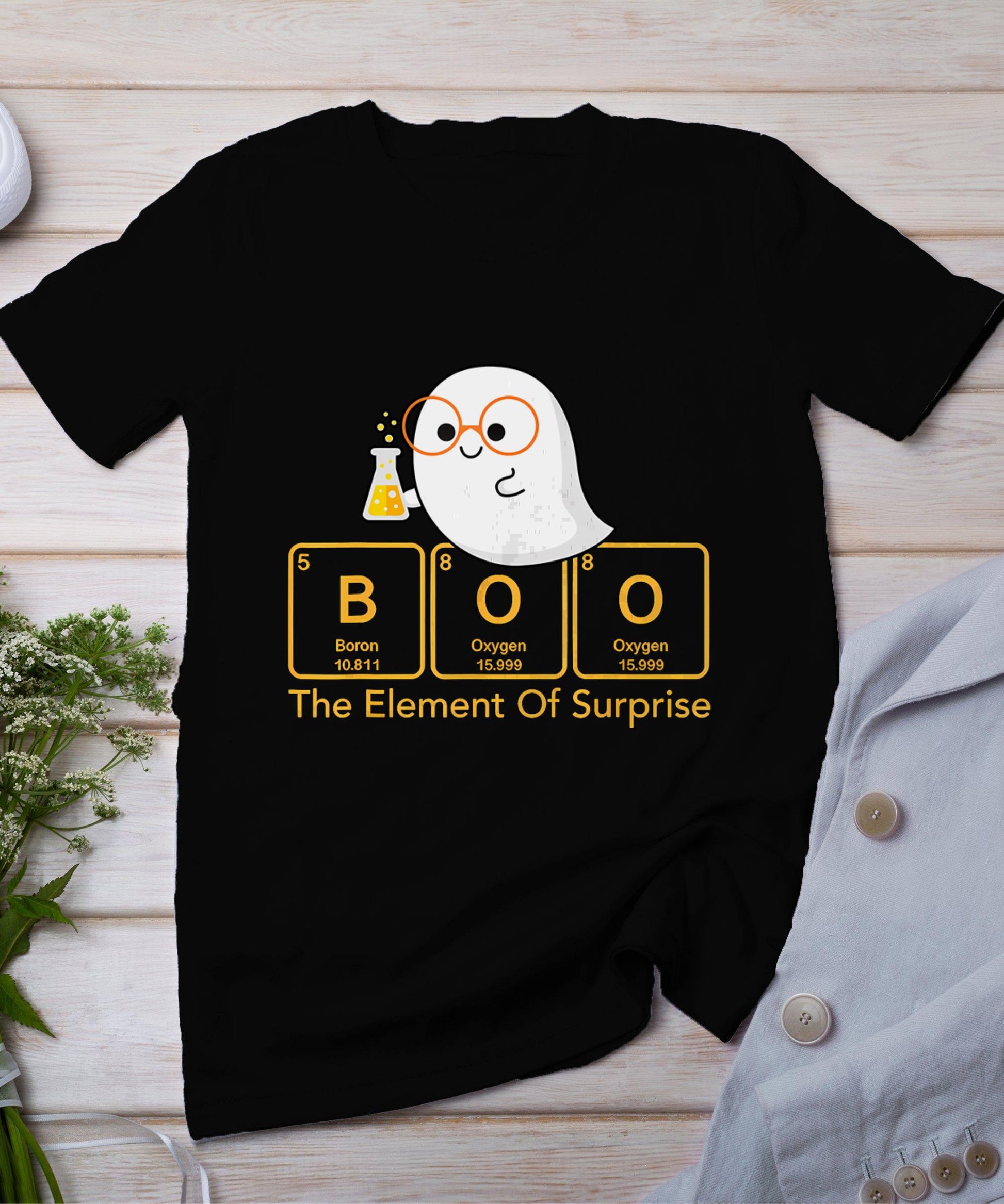 Chemistry Boo The Element Of Surprise Cute Chemist Halloween T-Shirt