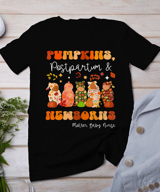 Pumpkin Postpartum  Newborns Mother Baby Nurse Halloween T-Shirt