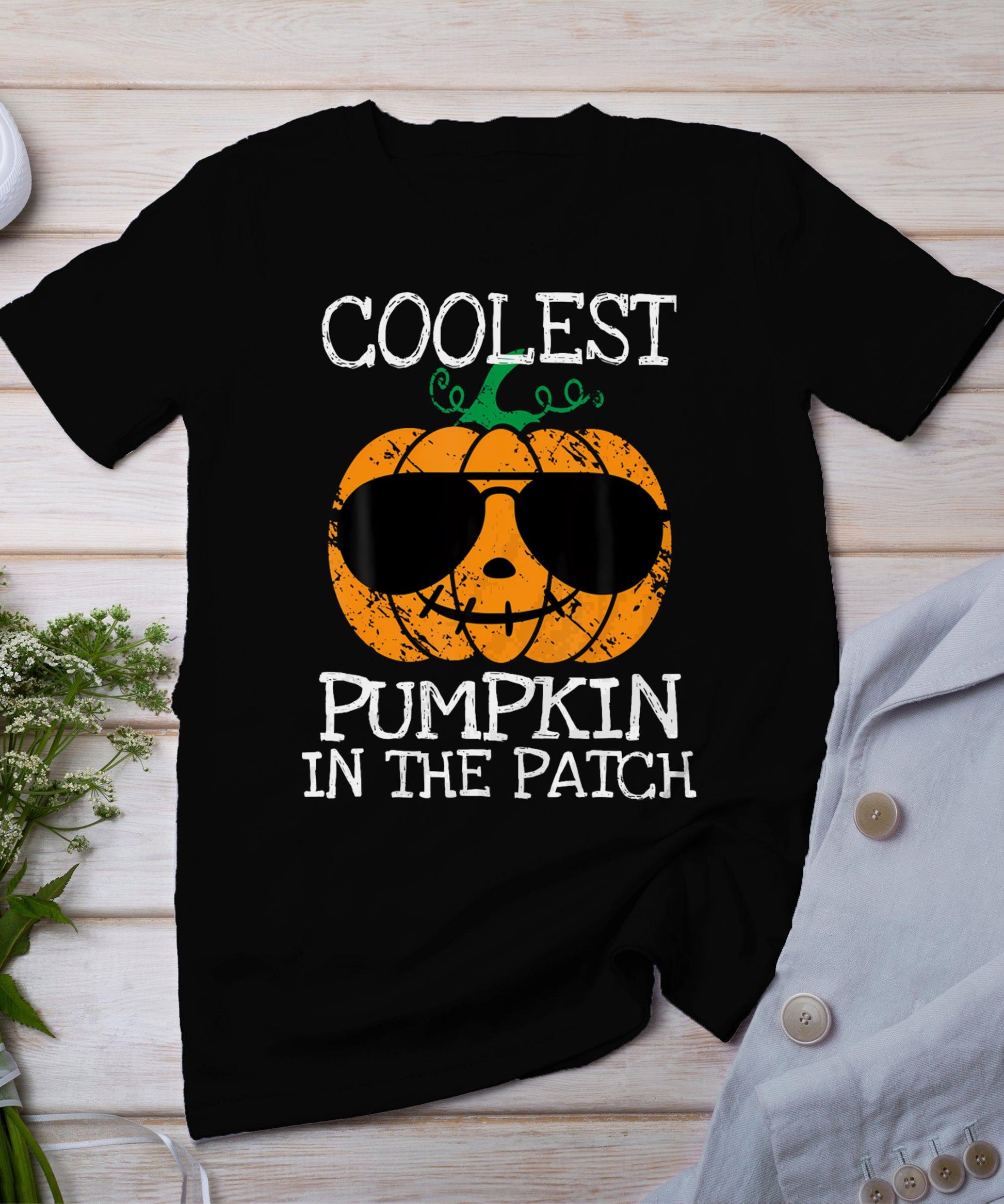 Kids Coolest Pumpkin In The Patch Halloween Boys Girls Teens T-Shirt