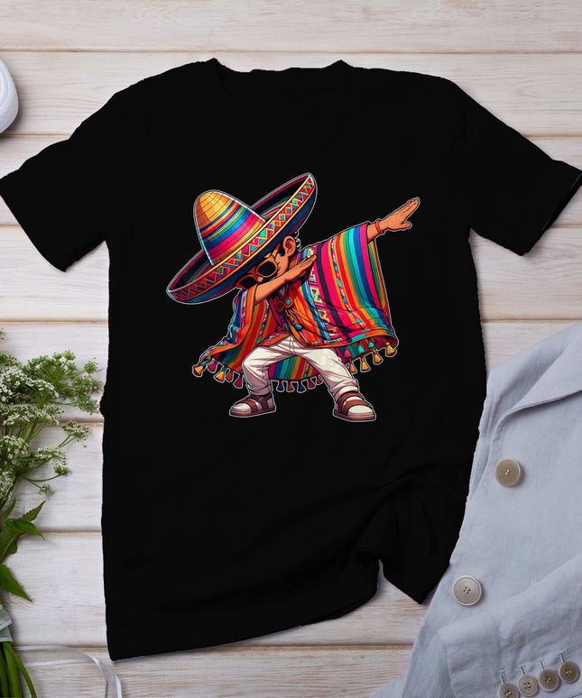 Dabbing Mexican Poncho Cinco De Mayo Men Sombrero Funny Dab T-Shirt