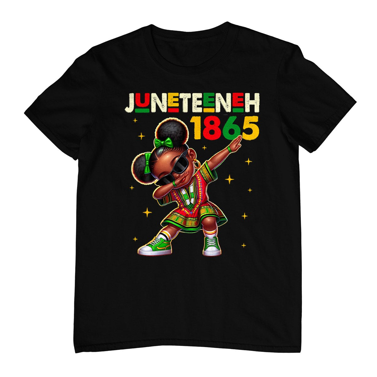Juneteenth Dabbing Black Girls Queen Melanin Brown Skin Dab T-Shirt