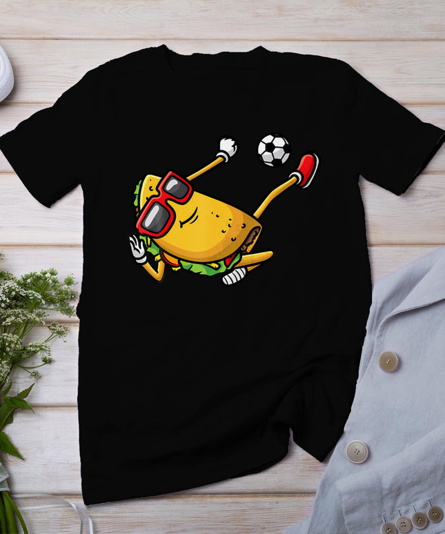 Taco Playing Soccer Mexican Cinco De Mayo Kids Men T-Shirt