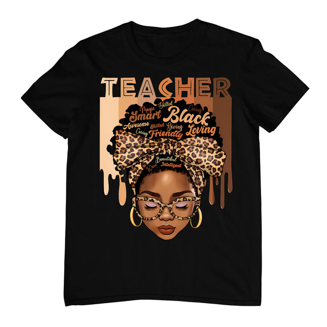 Black Teacher Magic Black History Month Afro Hair Melanin T-Shirt