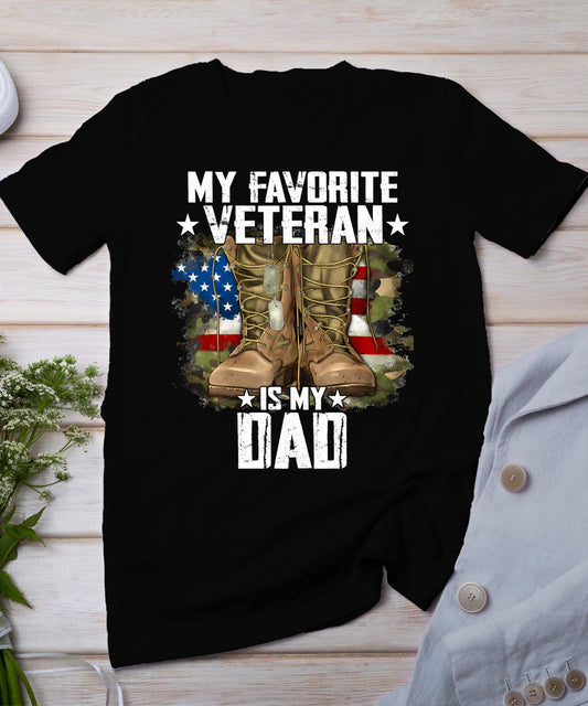 Father Veterans Day My Favorite Veteran Is My Dad For Kids T-Shirt