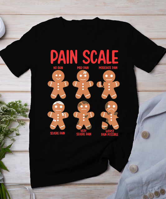 Retro Pain Scale Gingerbread Trauma Nurse Christmas Nursing T-Shirt