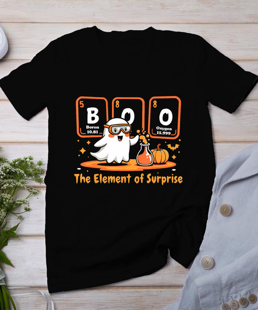 Chemistry Boo The Element Of Surprise Cute Chemist Halloween T-Shirt