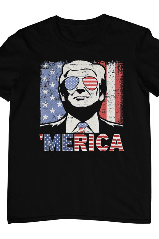 'Merica Trump Happy 4th Of July Trump American Flag T-Shirt